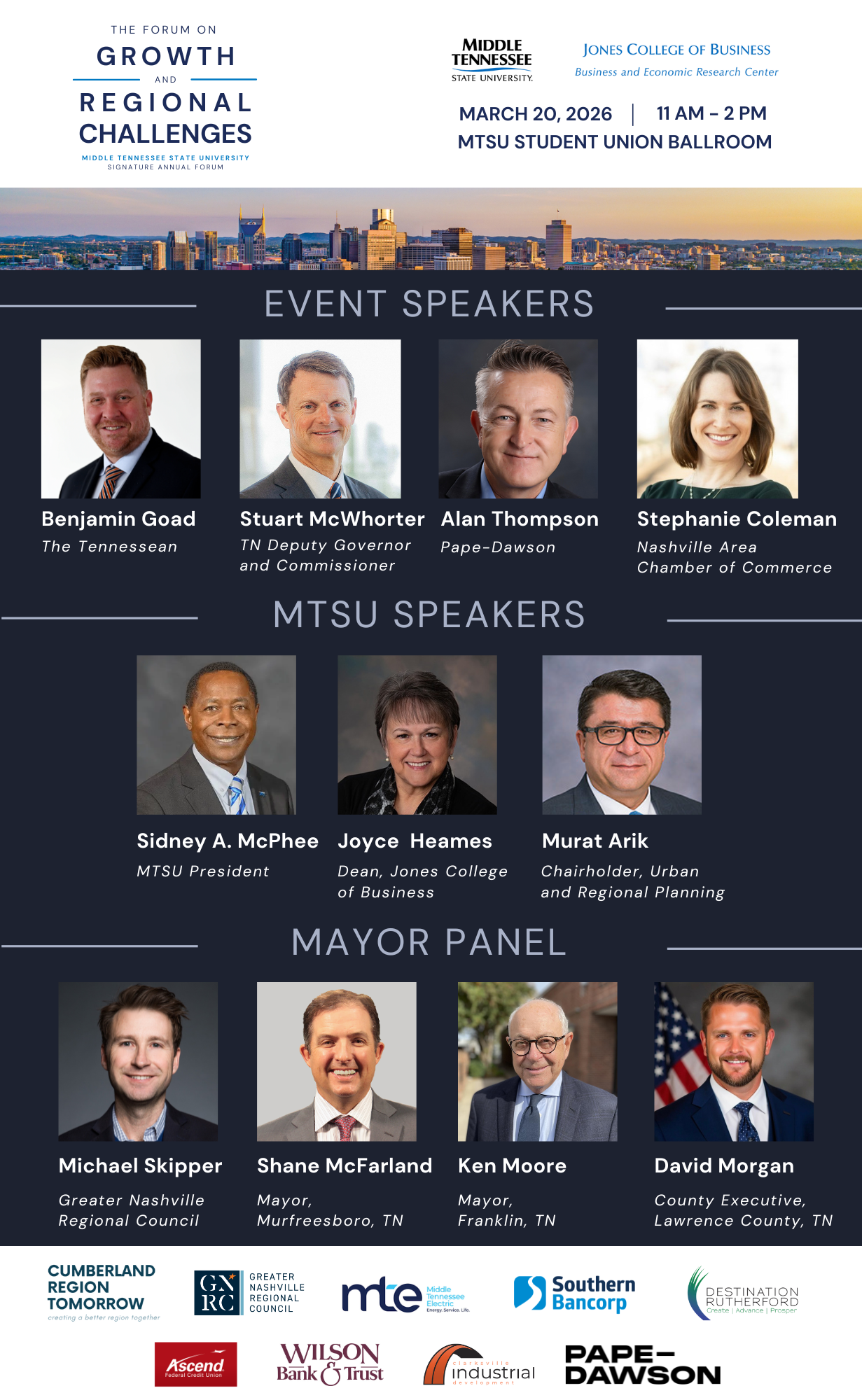 Forum on Growth and Regional Challenges Speaker Announcement